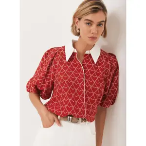 Mint Velvet Red Heart Print Shirt